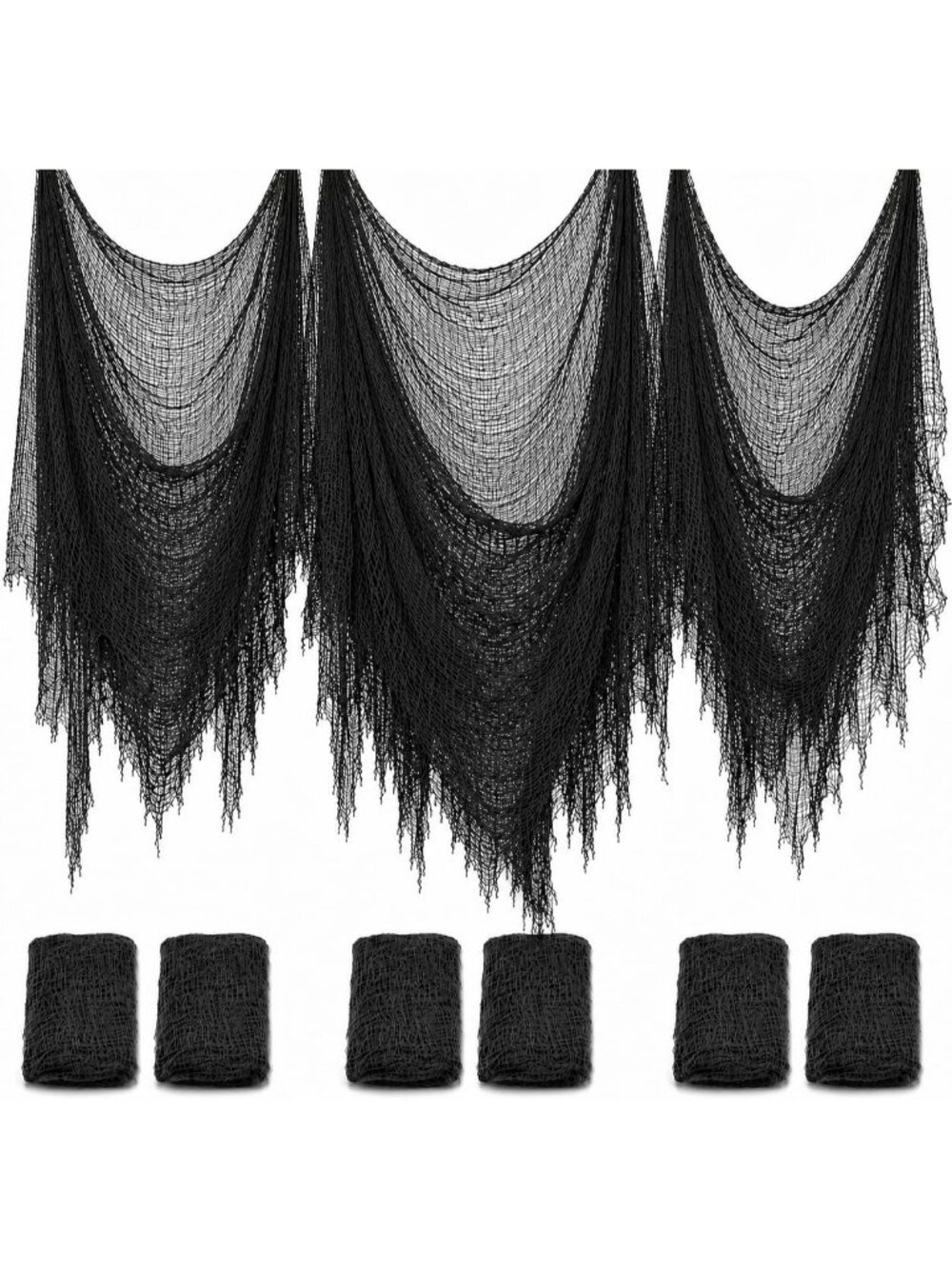 New 6 Pack Halloween Creepy Cloth 30 x 72 Inch Stretchy Cotton Gauze Decor